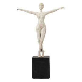 Bandera Polyresin Pirouette Sculpture In White And Black