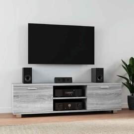 Banning 140cm Wooden TV Stand With 2 Doors In Grey Sonoma