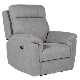 Baraboo Fabric Electric Recliner 1 Seater Sofa In Grey