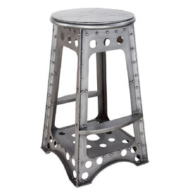 Baraboo Tall Metal Stool In Silver