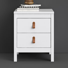 Barcila Wooden Bedside Cabinet With 2 Drawers In White