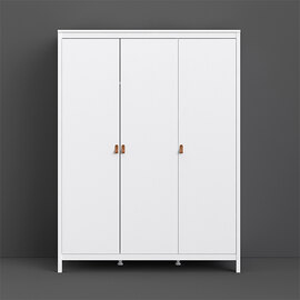 Barcila Wooden Wardrobe With 3 Doors In White