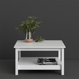 Barcila Wooden Square Coffee Table In White