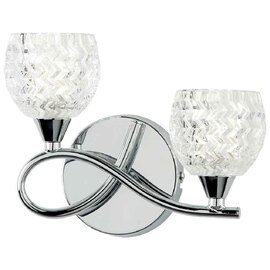 Barco Glass 2 Wall Light With Steel Frame In Chrome