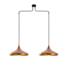 Barek Metal Double Ceiling Pendant Light in Patina