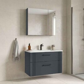 Bari Large Wooden Bathroom Furniture Set with 2 Doors 2 Drawers in Anthracite