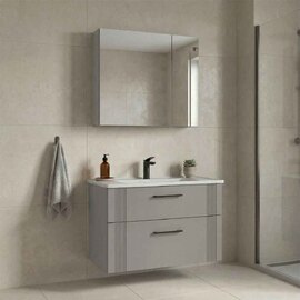 Bari Large Wooden Bathroom Furniture Set with 2 Doors 2 Drawers in Cashmere