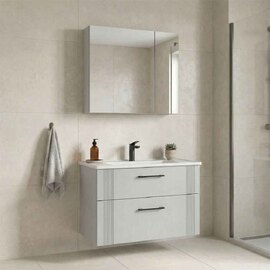 Bari Large Wooden Bathroom Furniture Set with 2 Doors 2 Drawers in White