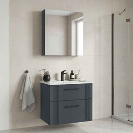 Bari Small Wooden Bathroom Furniture Set with 2 Doors 2 Drawers in Anthracite