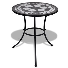 Barkla Mosaic Bistro Table In Black And White