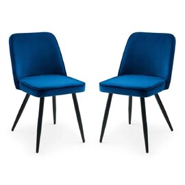 Barras Blue Velvet Dining Chairs in Pair