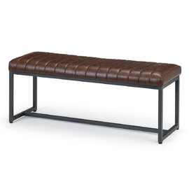 Barras Faux Leather Dining Bench In Brown