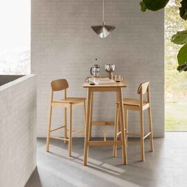 Bastrop Wooden Bar Table With 2 Stools In Matt Oak