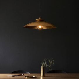 Batavia Metal Round Pendant Ceiling Light In Brass