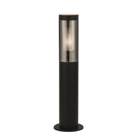 Batton Smoked Polycarbonate Outdoor Post Lamp In Black