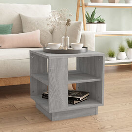 Batul Wooden Coffee Table With Undershelf In Grey Sonoma Oak