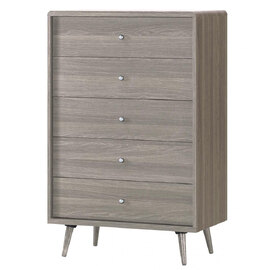 Batya Wooden Chest Of 5 Drawers In Grey Oak