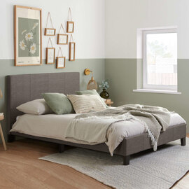 Beano Fabric King Size Bed In Grey