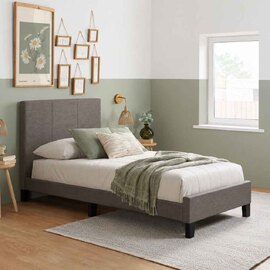Beano Fabric Single Bed In Grey