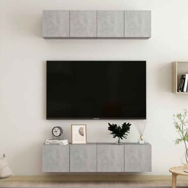 Beaufort 60cm Wooden Entertainment Unit In Concrete Grey