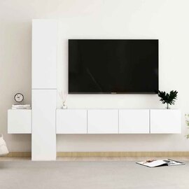 Beaumont 160cm Wooden 5 Piece Entertainment Unit In White