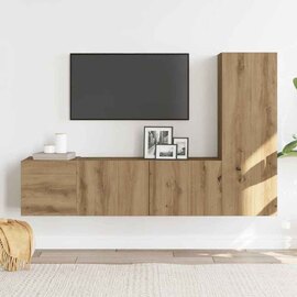 Beaumont 80cm Wooden 3 Piece Entertainment Unit In Artisan Oak