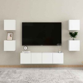 Beaverton 120cm Wooden 6 Piece Entertainment Unit In White