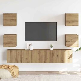 Beaverton 160cm Wooden 6 Piece Entertainment Unit In Artisan Oak