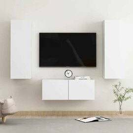 Beaverton 80cm Wooden 3 Piece Entertainment Unit In White