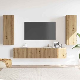 Beaverton 80cm Wooden 4 Piece Entertainment Unit In Artisan Oak