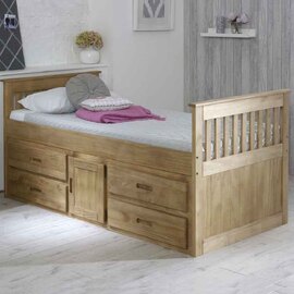 Belcourt Wooden Children Bed With 4 Drawers In Natural