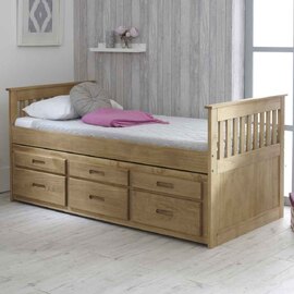 Belcourt Wooden Children Bed With Underbed In Natural