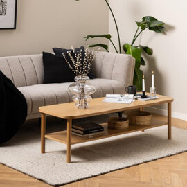 Belcourt Wooden Rectangular Coffee Table In Oak