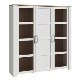 Belgin Wooden Display Cabinet 3 Doors In White And Oak