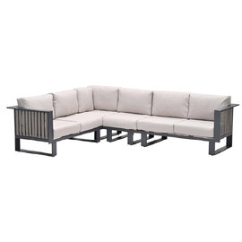 Belgrade Aluminium Corner Garden Lounge Sofa In Desert Sand