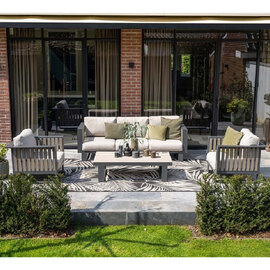 Belgrade Aluminium Garden Lounge Set With Coffee Table In Sand