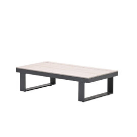 Belgrade Wooden Garden Coffee Table With Aluminium Frame In Brown