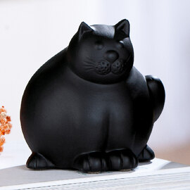 Bellano Ceramic Cat Sculpture In Black