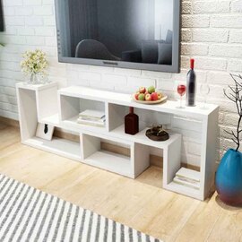 Bellflower Wooden Contemporary Design TV Stand In White
