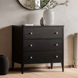 Bellville Wooden Chest Of 3 Drawers In Black