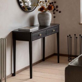 Bellville Wooden Console Table With 2 Drawers In Black