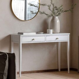 Bellville Wooden Console Table With 2 Drawers In White
