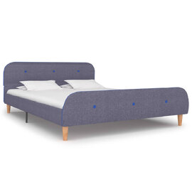 Bellvue Fabric Double Bed In Light Grey