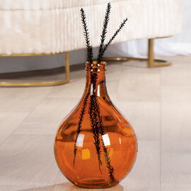 Belmora Glass Round Vase In Shiny Orange