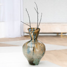 Belmora Large Glass Vase In Brown