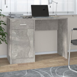Beloit Laptop Desk With 1 Door 1 Drawer In Concrete Effect