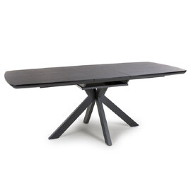 Beloit Large Wooden Extending Dining Table In Ash Black
