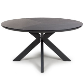Beloit Large Wooden Round Dining Table In Black