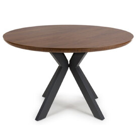 Beloit Medium Wooden Round Dining Table In Smoked Oak