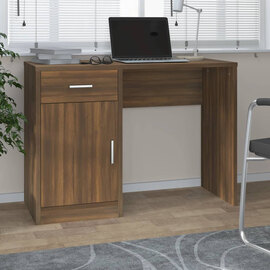 Beloit Wooden Laptop Desk With 1 Door 1 Drawer In Brown Oak